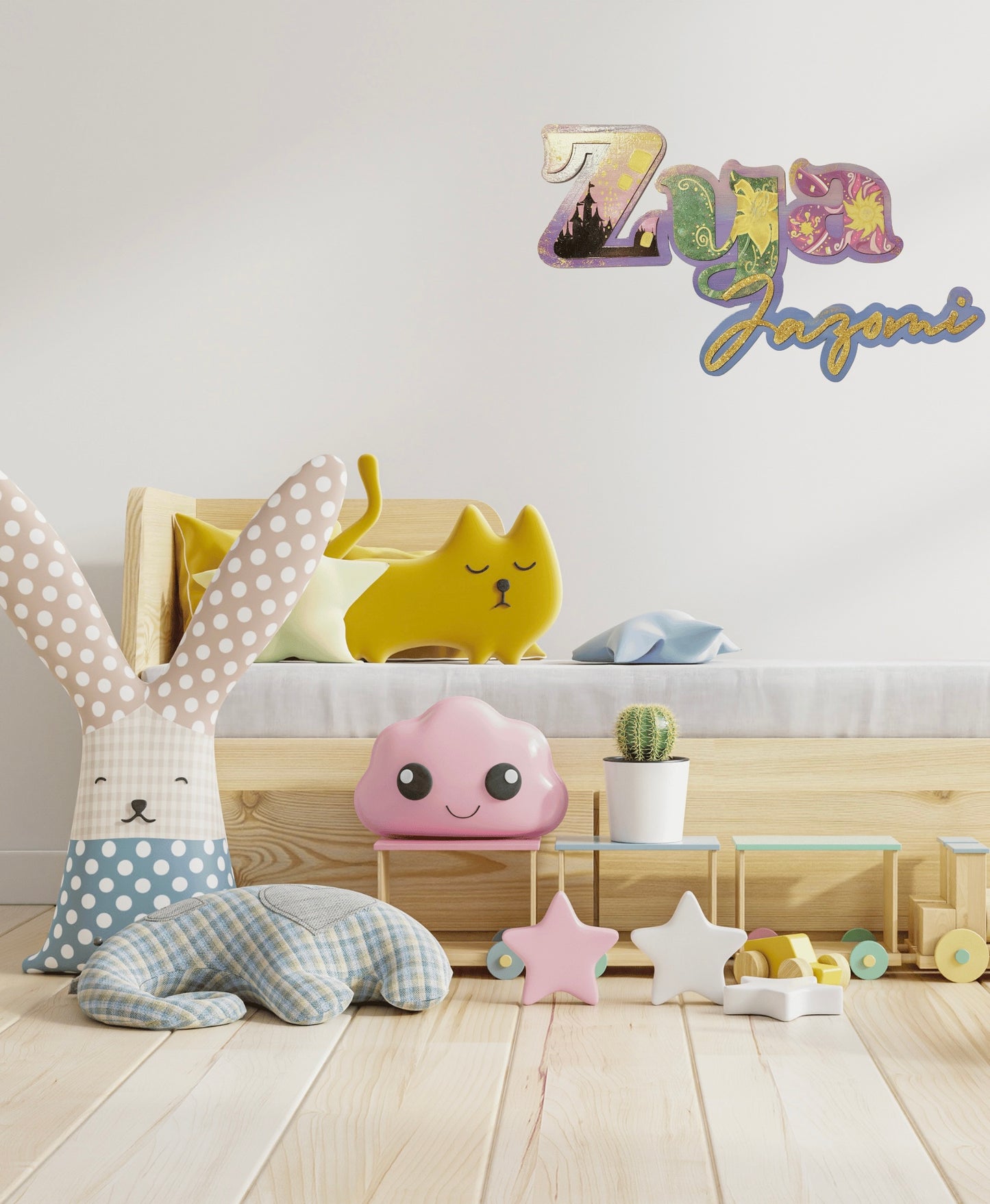 Custom Tangled Nursery Name Sign - 3D Rapunzel Floating Lantern Decor