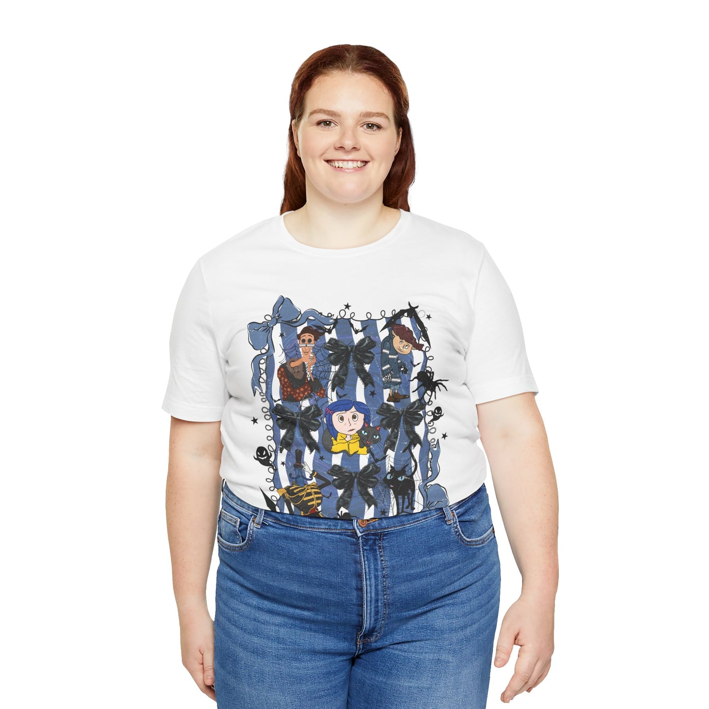 Blue Ribbon Coraline Inspired Witchlings witch tee | Cute witch characters, bats, stars