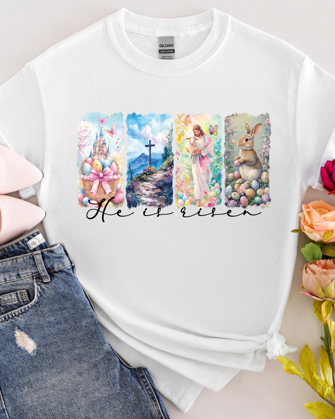 DTF He is Risen Easter Collage