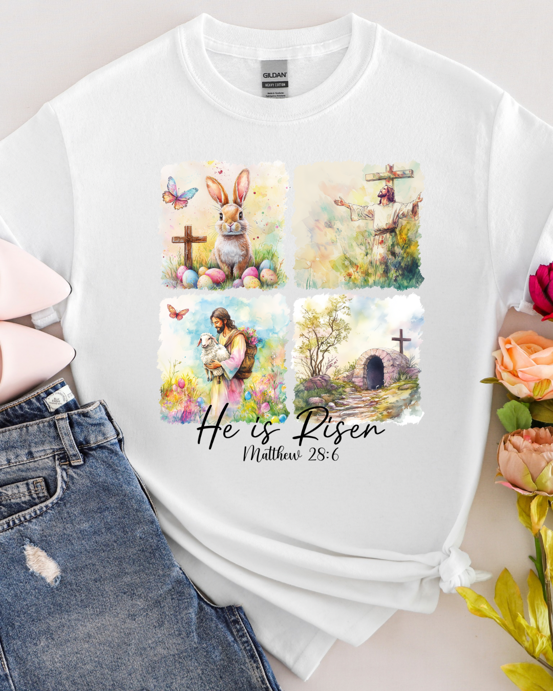 DTF He is Risen Easter Collage