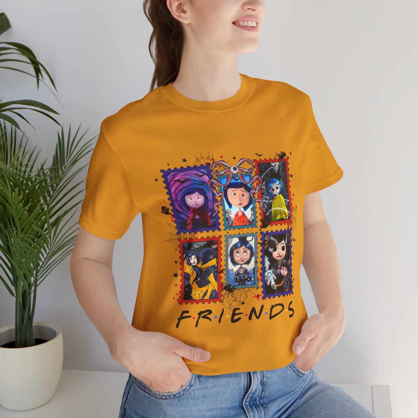 Coraline Character Collage T-Shirt | FRIENDS Stamp Panel Tee