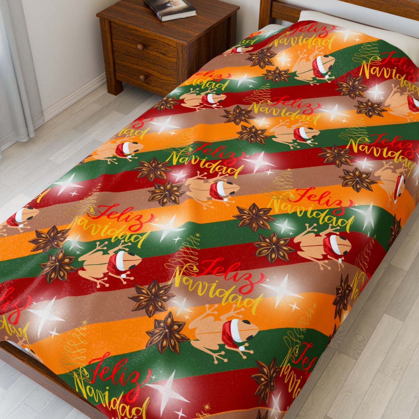 Coquí Puerto Rico Christmas Navidad Boricua Design Blanket