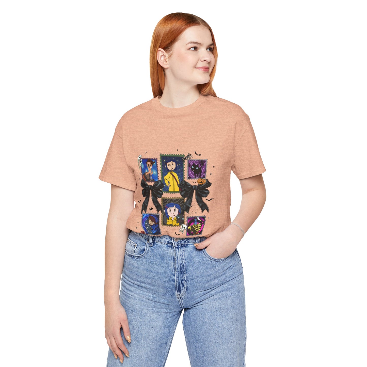 Coraline Inspired Witchy Portrait Collage Tee | Cute Gothic Halloween Illustration