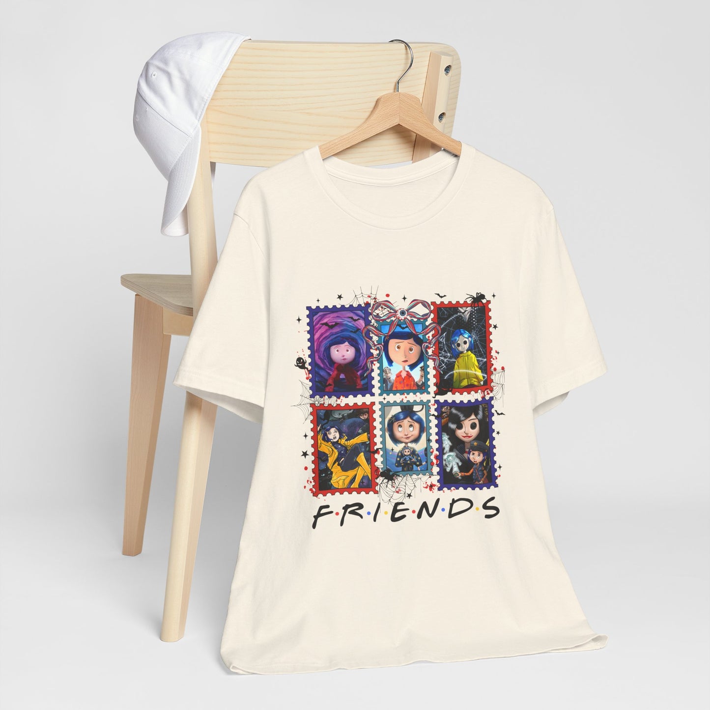 Coraline Character Collage T-Shirt | FRIENDS Stamp Panel Tee