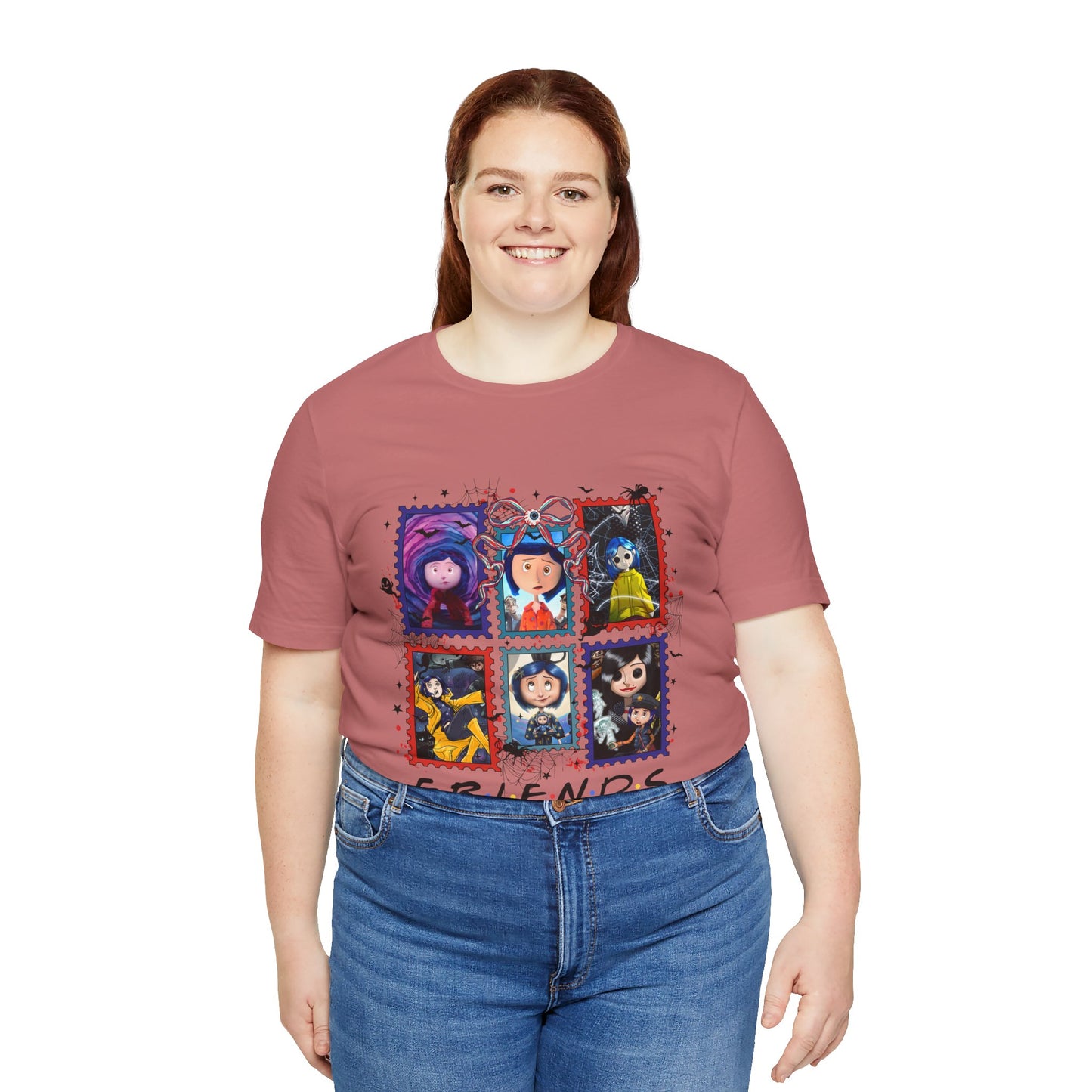 Coraline Character Collage T-Shirt | FRIENDS Stamp Panel Tee