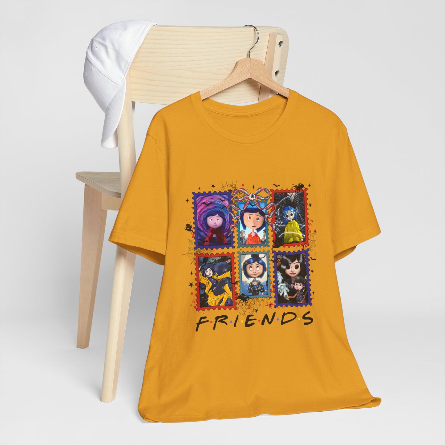 Coraline Character Collage T-Shirt | FRIENDS Stamp Panel Tee