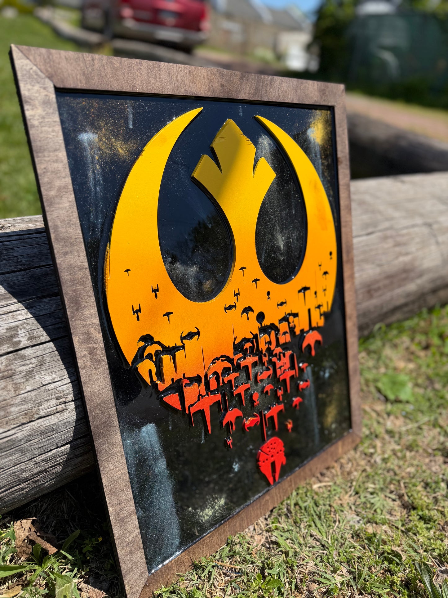 Star Wars Rebel Alliance 3D Wood Sign - Layered Galactic Republic Wall Art
