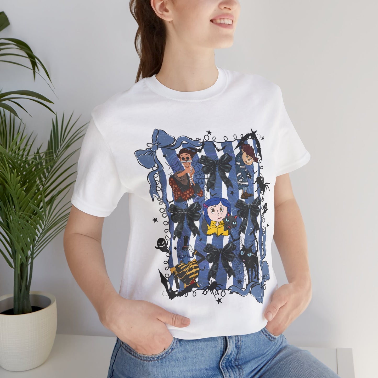 Blue Ribbon  Coraline Inspired Witchlings witch tee | Cute witch characters, bats, stars