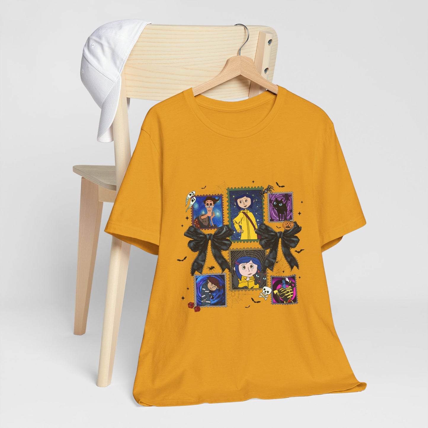 Coraline Inspired Witchy Portrait Collage Tee | Cute Gothic Halloween Illustration