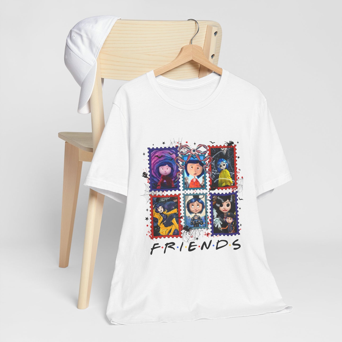 Coraline Character Collage T-Shirt | FRIENDS Stamp Panel Tee
