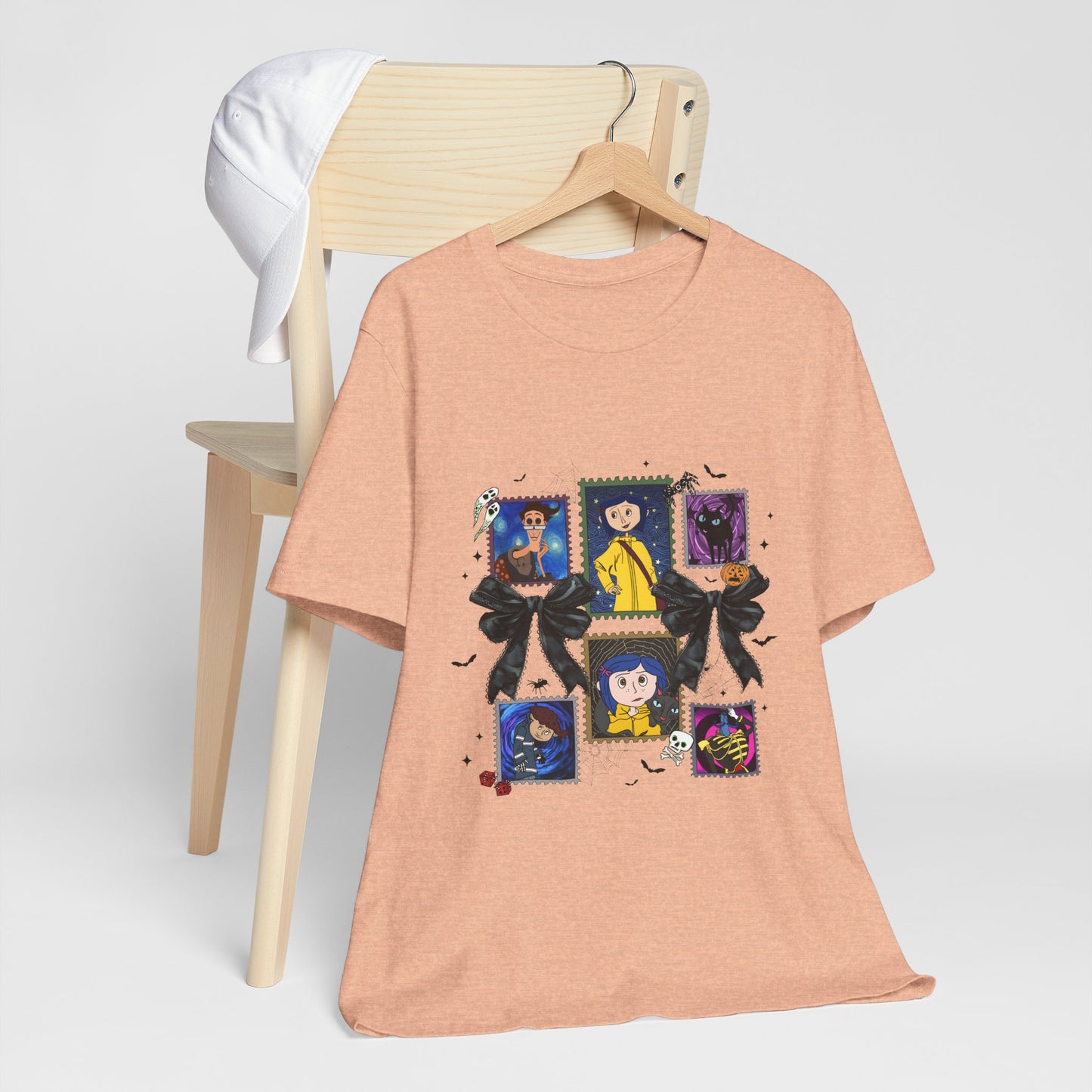 Coraline Inspired Witchy Portrait Collage Tee | Cute Gothic Halloween Illustration