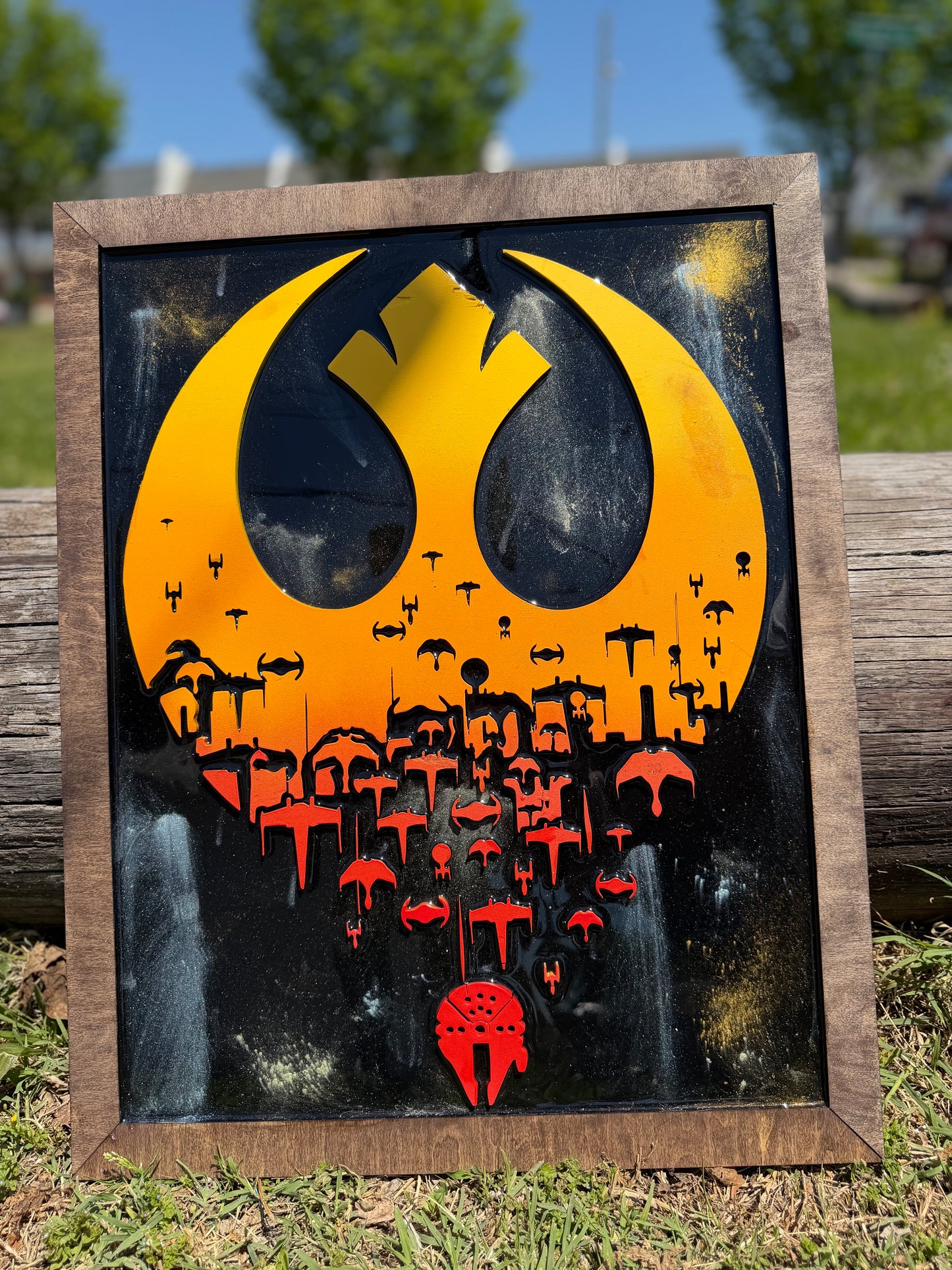 Star Wars Rebel Alliance 3D Wood Sign - Layered Galactic Republic Wall Art