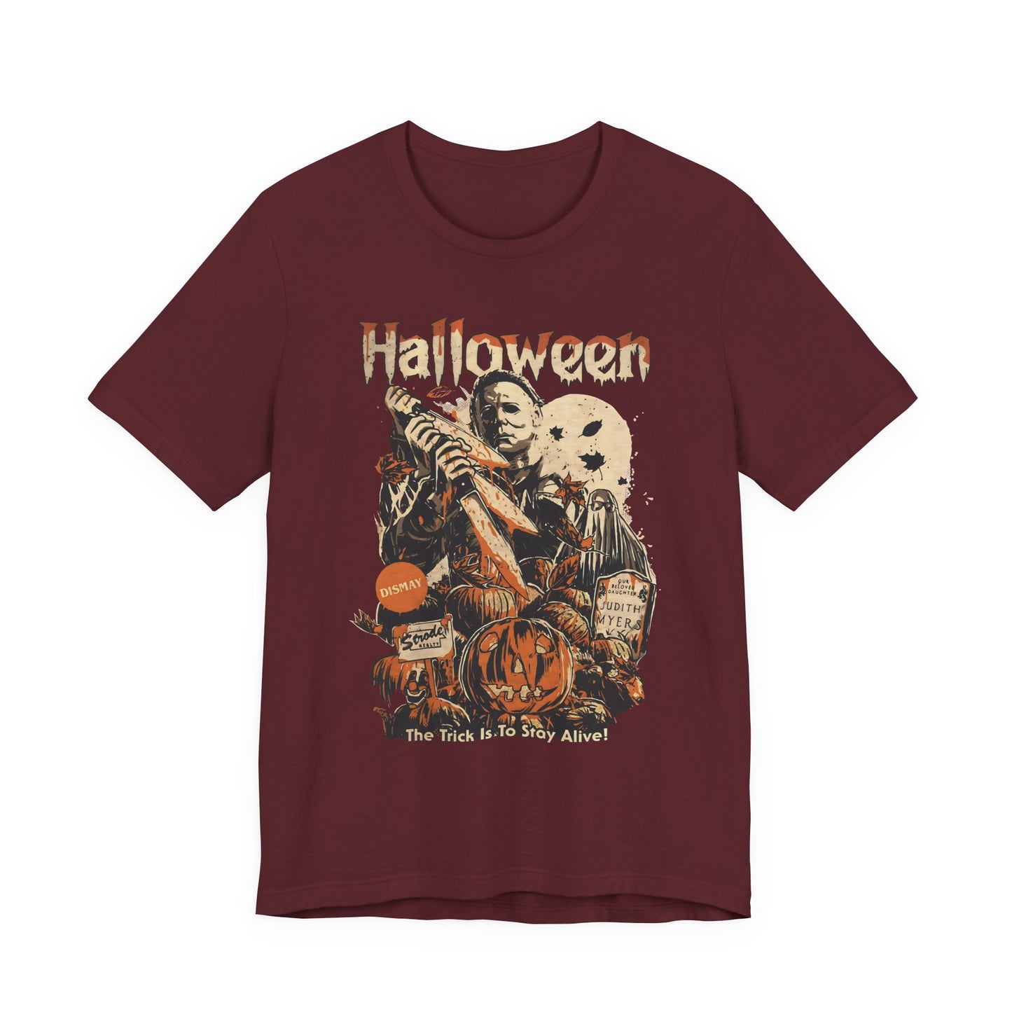 Halloween Horror Graphic Tee — Vintage Pumpkin & Masked Slasher T-Shirt