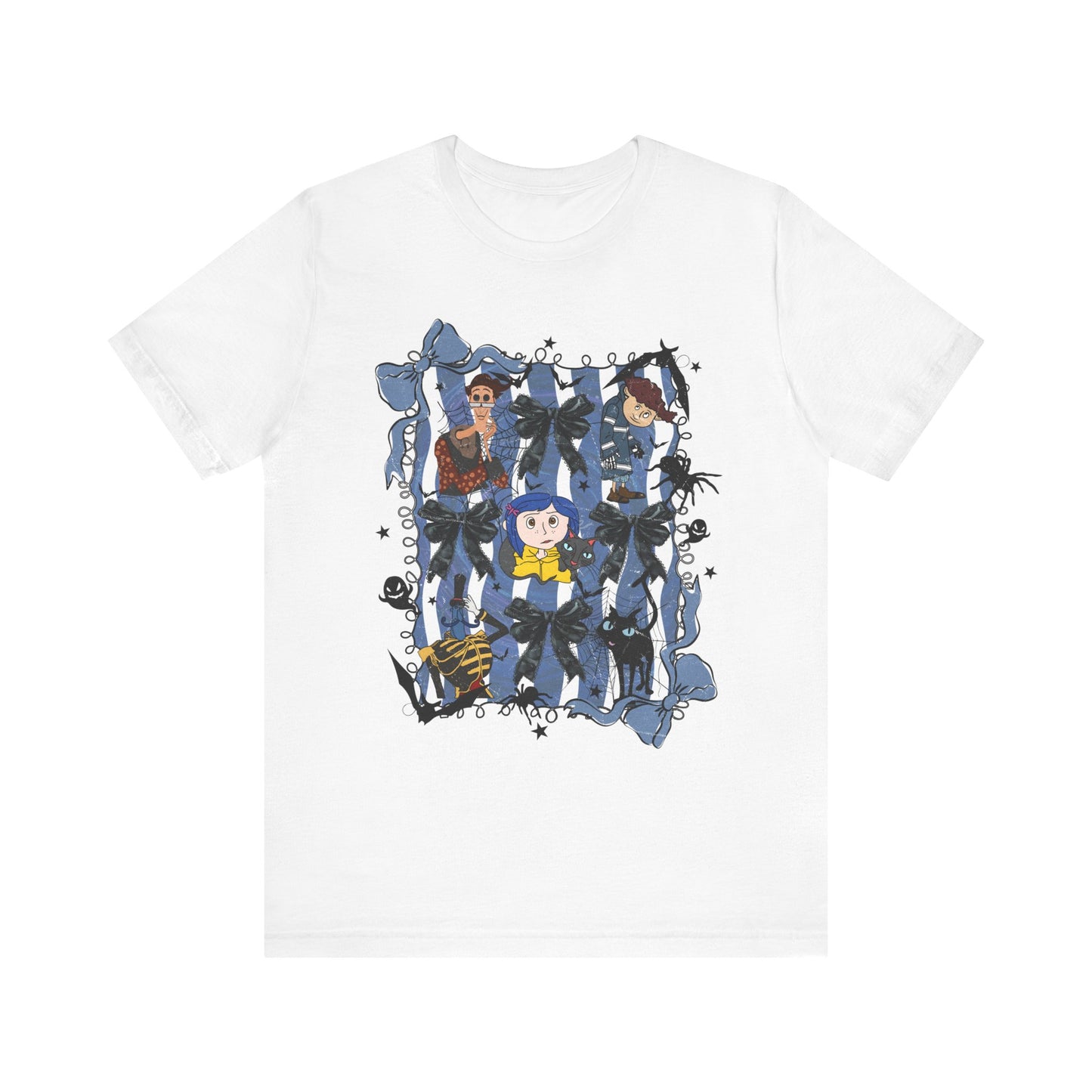 Blue Ribbon  Coraline Inspired Witchlings witch tee | Cute witch characters, bats, stars