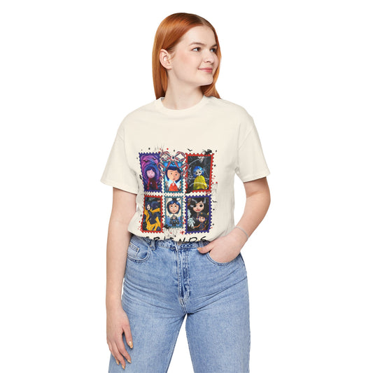 Coraline Character Collage T-Shirt | FRIENDS Stamp Panel Tee
