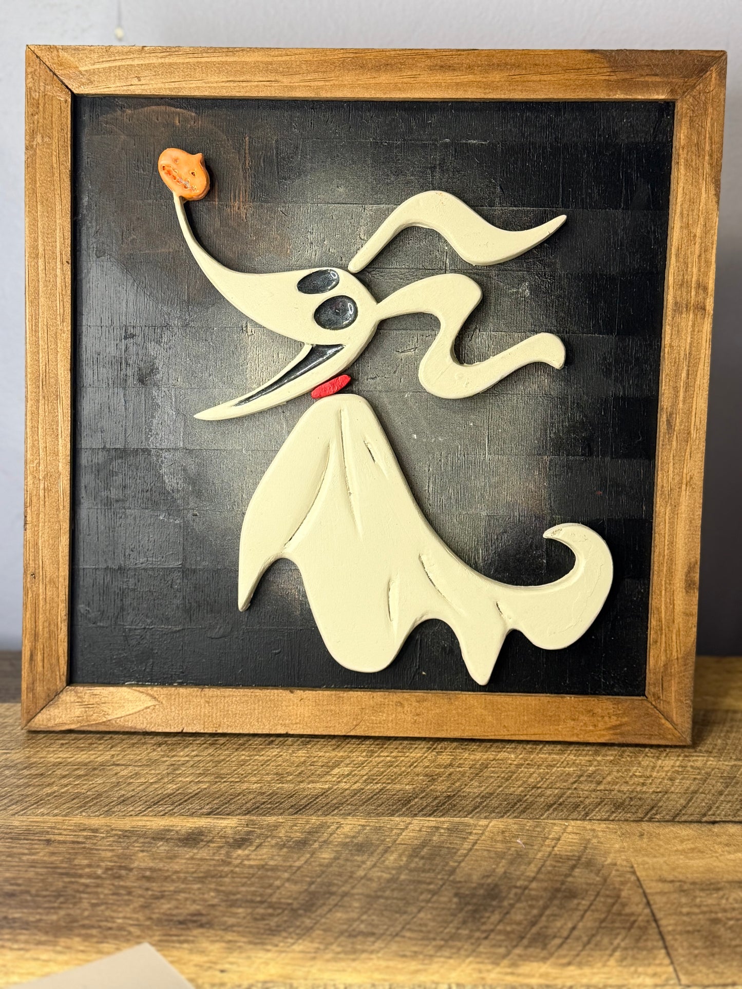 Ghost Pup Halloween Wall Art – Handcrafted Spooky Decor