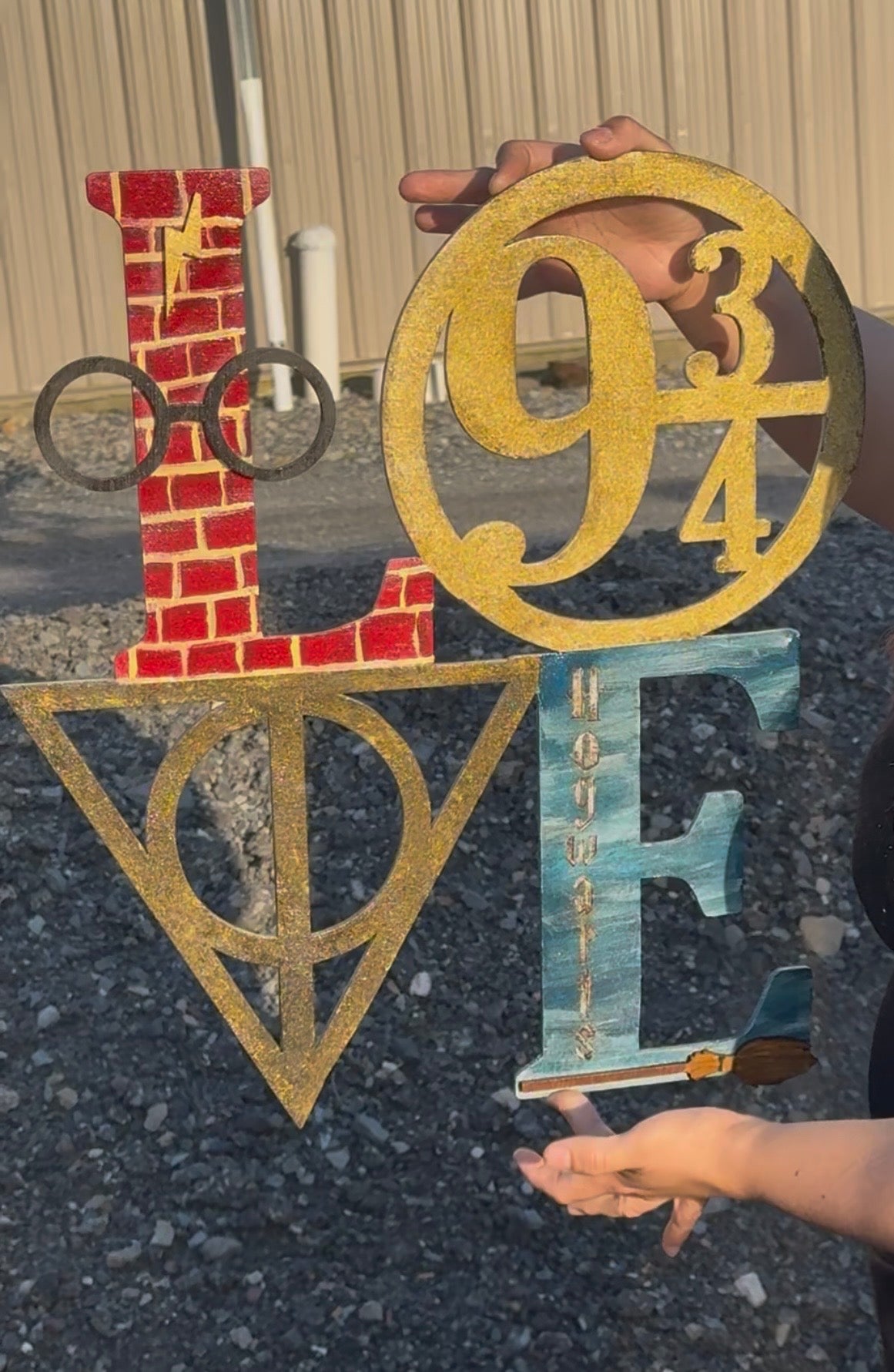 Harry Potter Inspired 3D LOVE Sign - Hogwarts Wooden Wall Art Decor