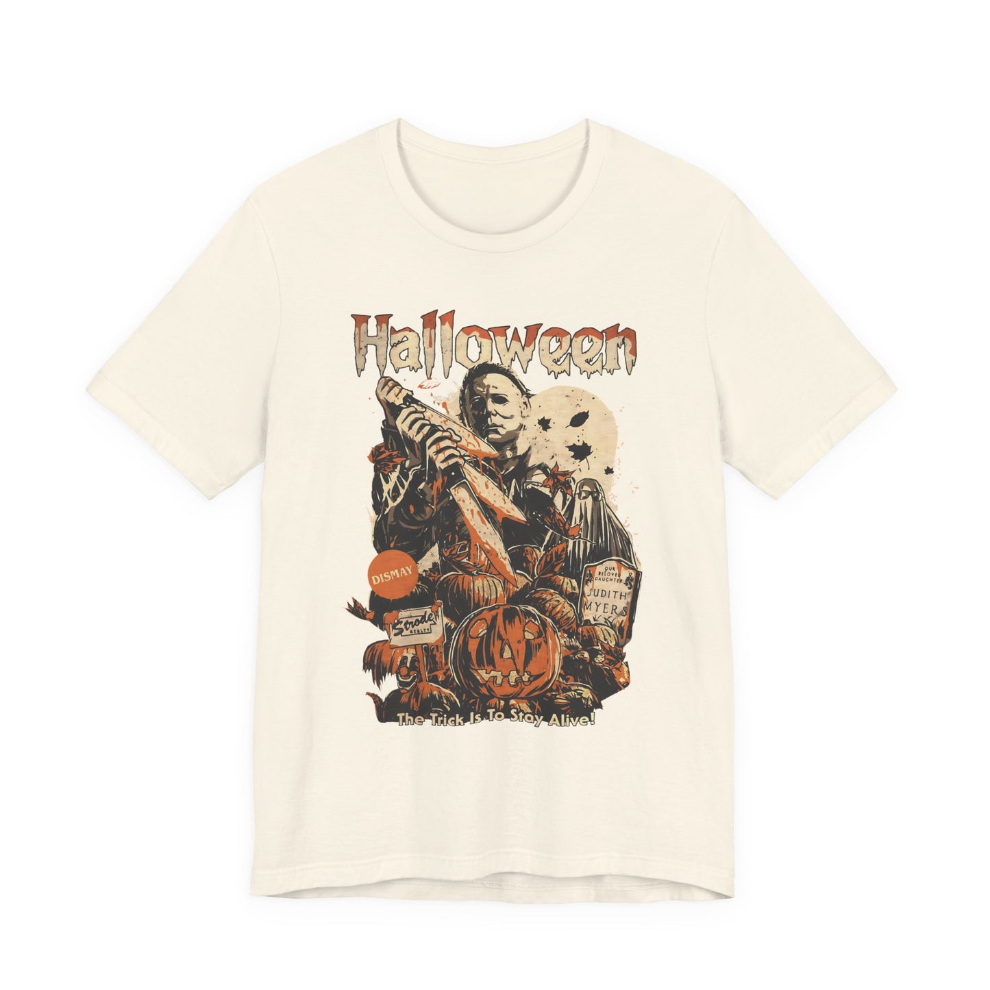 Halloween Horror Graphic Tee — Vintage Pumpkin & Masked Slasher T-Shirt