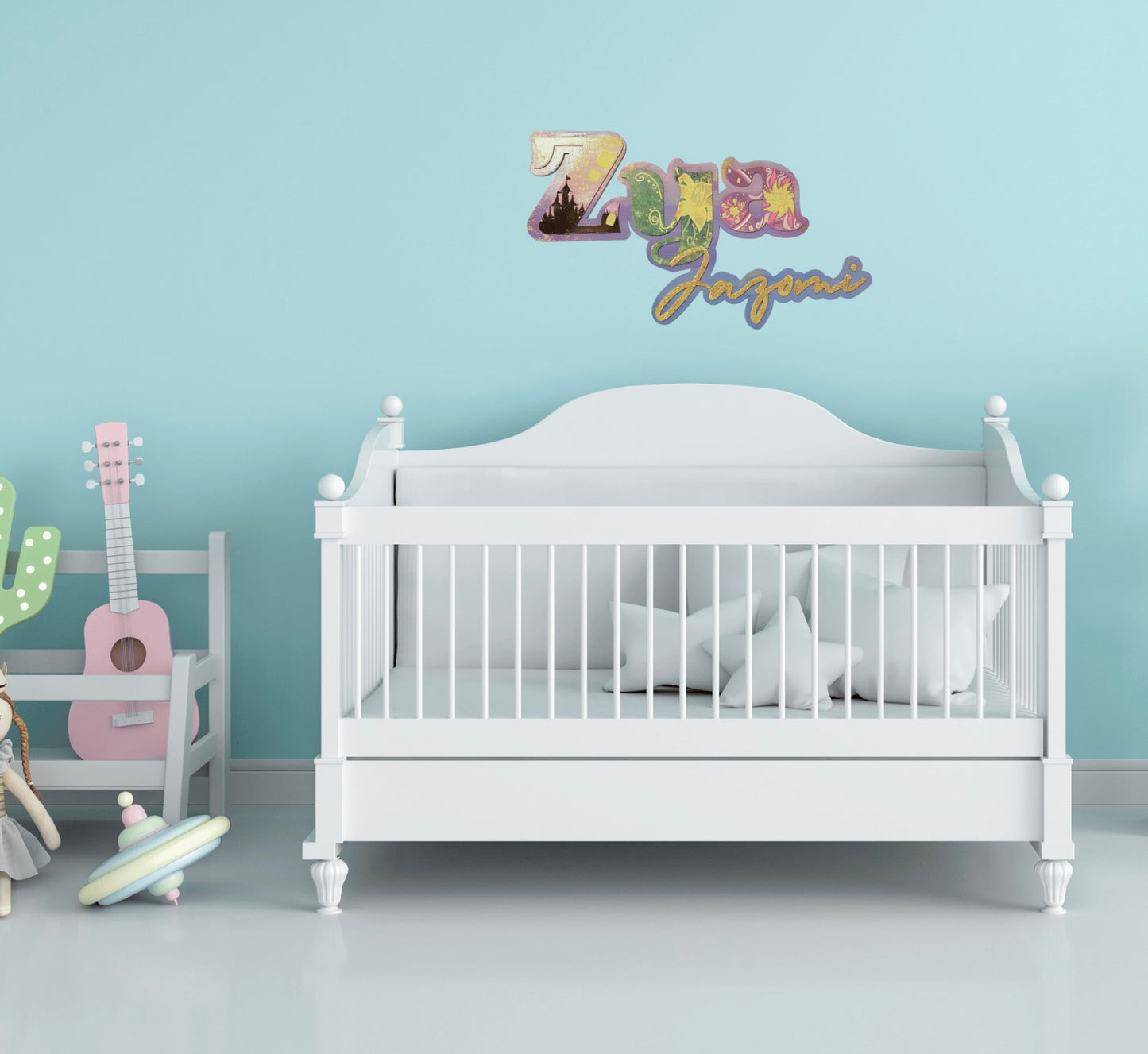 Custom Tangled Nursery Name Sign - 3D Rapunzel Floating Lantern Decor