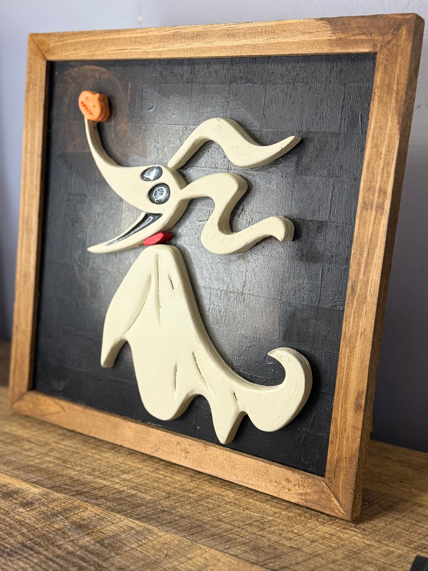 Ghost Pup Halloween Wall Art – Handcrafted Spooky Decor