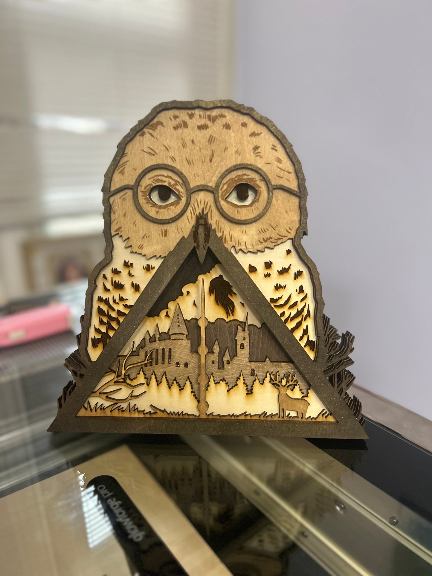 Layered Wizard Wood Shadow Box Decor