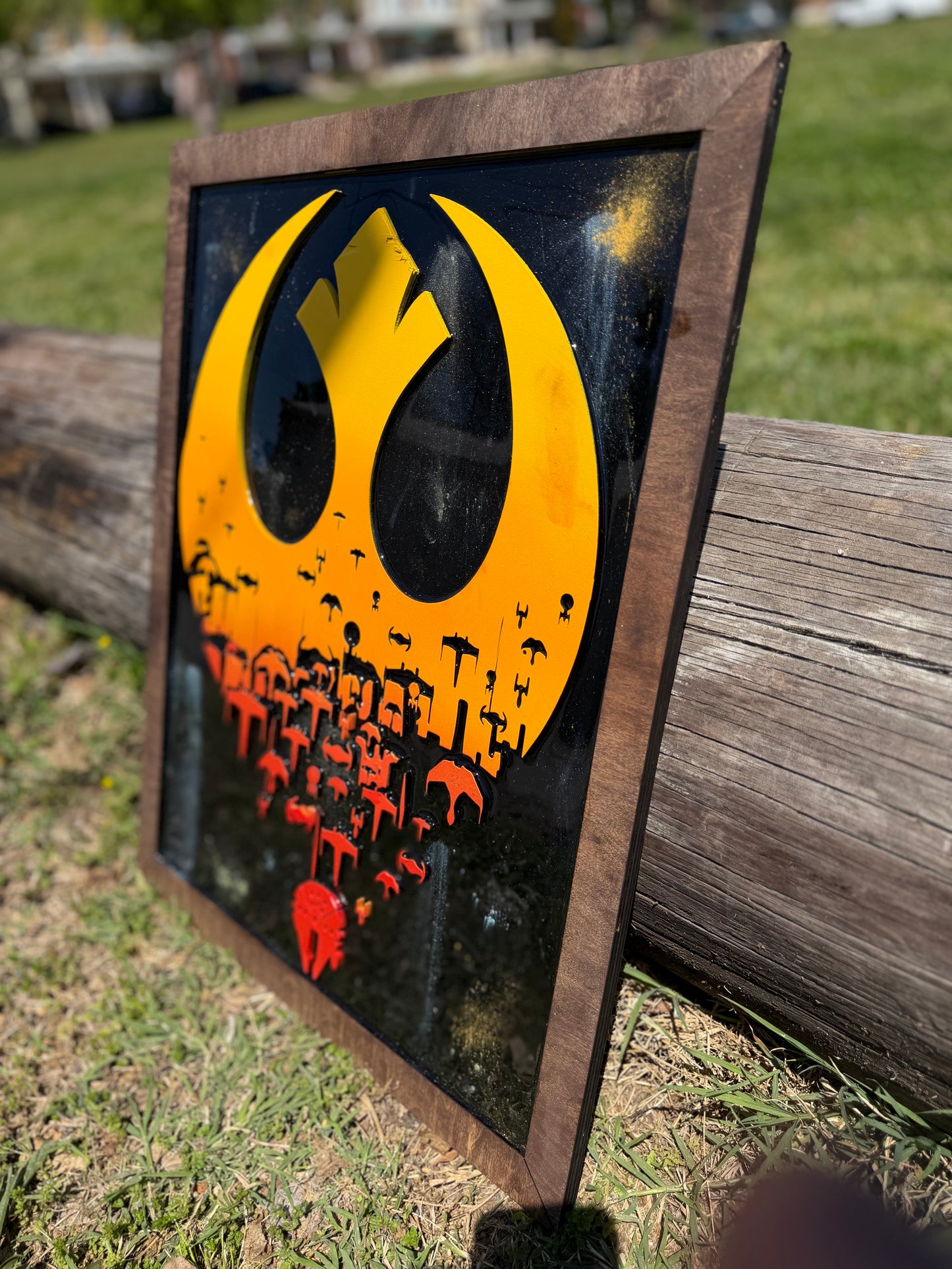 Star Wars Rebel Alliance 3D Wood Sign - Layered Galactic Republic Wall Art