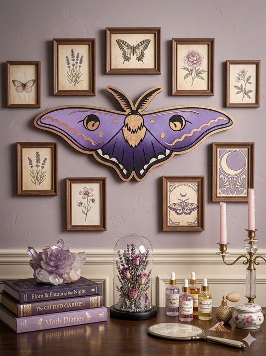 3D Layered Wood Luna Moth Wall Art – Large Celestial Insect Sign, Whimsical Boho Nursery & Bedroom Decor