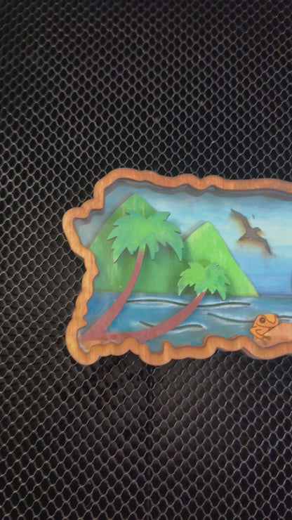 Mapa 3D de Puerto Rico en Madera y Acrylico pintado a mano

3D Puerto Rico island map in wood and acrylic hand painted.