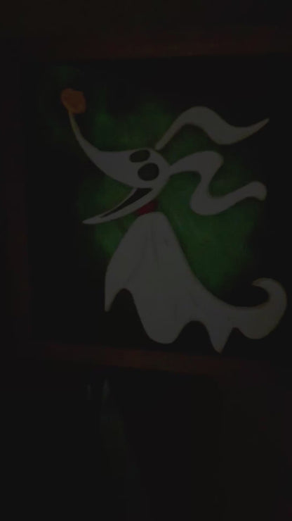 Ghost Pup Halloween Wall Art – Handcrafted Spooky Decor